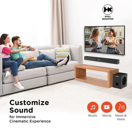 GIZMORE BAR6000 60 W RMS Wired Soundbar with 360 Degree Surround Sound & Extra Deep Bass Subwoofer, Wall Mounted, Multi Connectivity & Remote Control connect with Mobile TV/PC and Projector-4