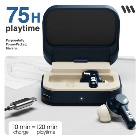 GOBOULT Tenet True Wireless Earbuds with 75 H Playtime, ZEN Quad Mic ENC, 13 mm Boom X Tech Drivers, 45 ms Ultra Low Latency mode, Midnight Blue-1