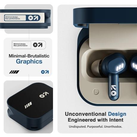 GOBOULT Tenet True Wireless Earbuds with 75 H Playtime, ZEN Quad Mic ENC, 13 mm Boom X Tech Drivers, 45 ms Ultra Low Latency mode, Midnight Blue-2