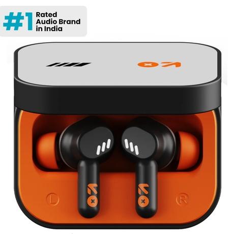 GOBOULT Tenet True Wireless Earbuds with 75 H Playtime, ZEN Quad Mic ENC, 13 mm Boom X Tech Drivers, 45 ms Ultra Low Latency mode, Turbo Orange-0
