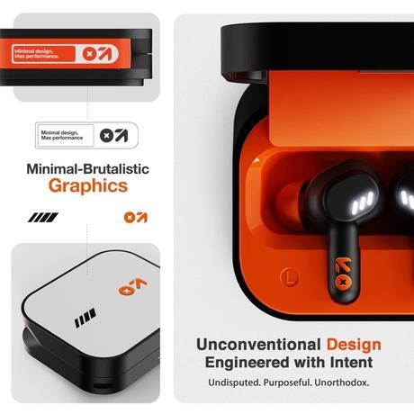 GOBOULT Tenet True Wireless Earbuds with 75 H Playtime, ZEN Quad Mic ENC, 13 mm Boom X Tech Drivers, 45 ms Ultra Low Latency mode, Turbo Orange-2