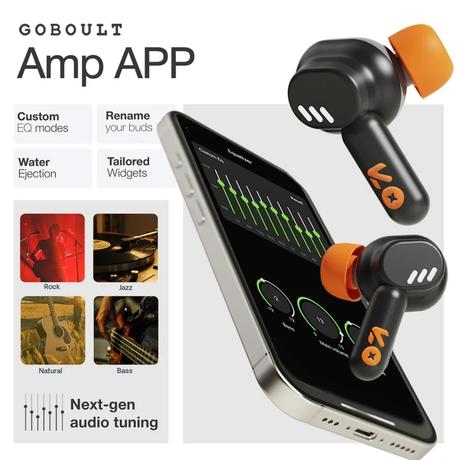 GOBOULT Tenet True Wireless Earbuds with 75 H Playtime, ZEN Quad Mic ENC, 13 mm Boom X Tech Drivers, 45 ms Ultra Low Latency mode, Turbo Orange-3
