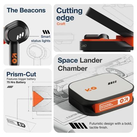 GOBOULT Tenet True Wireless Earbuds with 75 H Playtime, ZEN Quad Mic ENC, 13 mm Boom X Tech Drivers, 45 ms Ultra Low Latency mode, Turbo Orange-4
