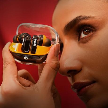 GOBOULT Mustang Sprint ANC Best TWS Earbuds with official Mustang Partnership 60 hours playtime, 32 dB ANC & 45 ms Low Latency Gaming, Turbo Yellow-4