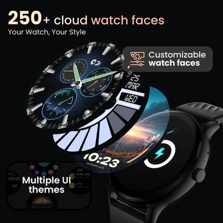 GoBoult Dire Round Dial Smart Smartwatch with 35.3 mm (1.39 inch) HD Screen,Functional Crown, Bluetooth Calling, Advanced Boult Health Tracker, 123+ Sports Modes, and 290+ Customizable Watch Faces (Black)-3