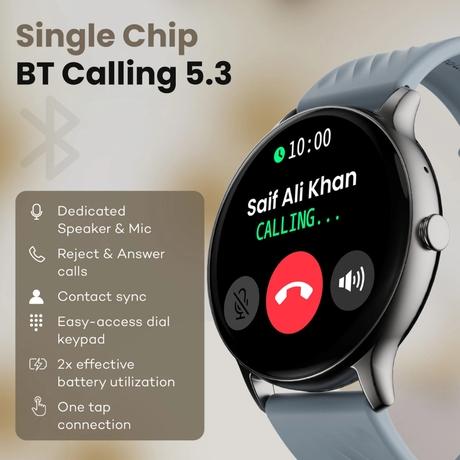 GoBoult Dire Round Dial Smart Smartwatch with 35.3 mm (1.39 inch) HD Screen,Functional Crown, Bluetooth Calling, Advanced Boult Health Tracker, 123+ Sports Modes, and 290+ Customizable Watch Faces (Denim Blue)-5