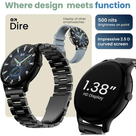 GoBoult Dire Round Dial Smart Smartwatch with 35.3 mm (1.39 inch) HD Screen,Functional Crown, Bluetooth Calling, Advanced Boult Health Tracker, 123+ Sports Modes, and 290+ Customizable Watch Faces (Jet Black)-3