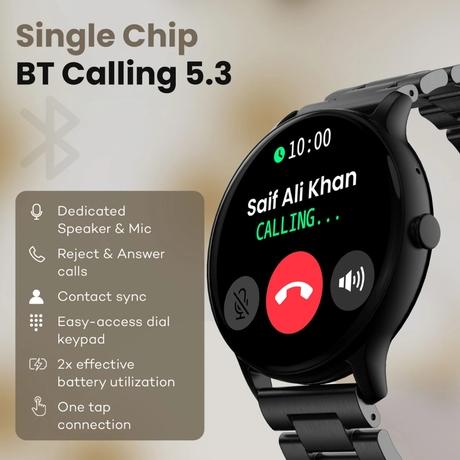 GoBoult Dire Round Dial Smart Smartwatch with 35.3 mm (1.39 inch) HD Screen,Functional Crown, Bluetooth Calling, Advanced Boult Health Tracker, 123+ Sports Modes, and 290+ Customizable Watch Faces (Jet Black)-4