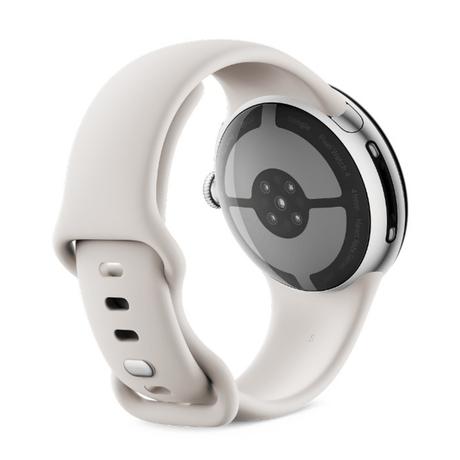 Google Pixel Watch 4 41 mm Smart Watch with Polished Silver Porcelain Active Band-2