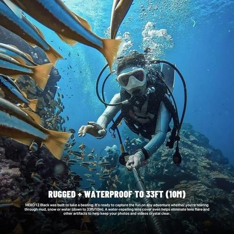 Gopro Hero 13 Action Camera with Front & Rear LCD Screens, 5.3K60 Video, Hypersmooth 6.0+Autoboost, Live Streaming with Enduro Battery-3