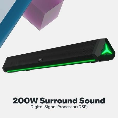 GOVO GOSURROUND 900 Soundbar, 2.1 Channel Home Theatre, 6.5 inch Wired Subwoofer, HDMI, AUX, USB & Bluetooth, 4 Equalizer Modes, Stylish Remote & LED Display (Platinum Black), 200 Watts-2