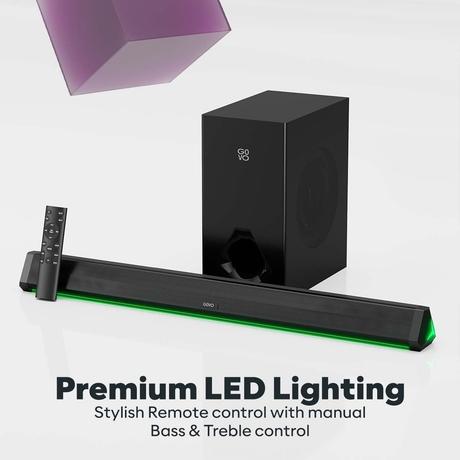 GOVO GOSURROUND 900 Soundbar, 2.1 Channel Home Theatre, 6.5 inch Wired Subwoofer, HDMI, AUX, USB & Bluetooth, 4 Equalizer Modes, Stylish Remote & LED Display (Platinum Black), 200 Watts-4