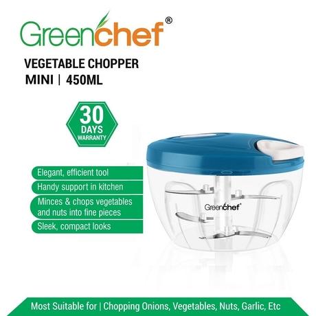 Greenchef Handy 450 ml Vegetable Chopper, 3 Stainless Steel Blade-1