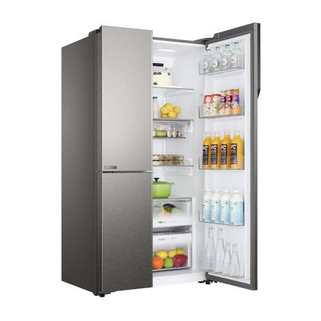 Haier 598 L 3-Door Convertible Side by Side Refrigerator, Inox Steel, HRT-683ISU1-11