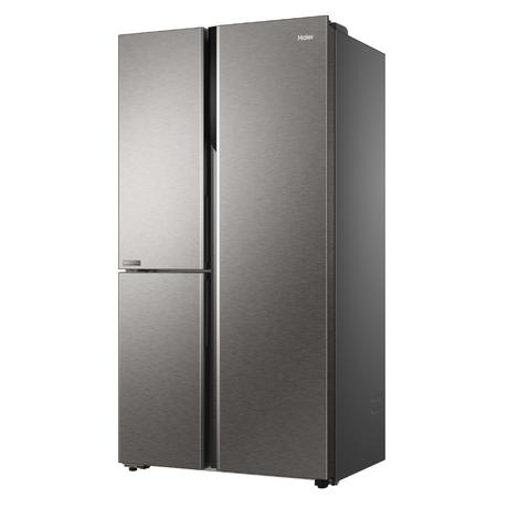 Haier 598 L 3-Door Convertible Side by Side Refrigerator, Inox Steel, HRT-683ISU1-2