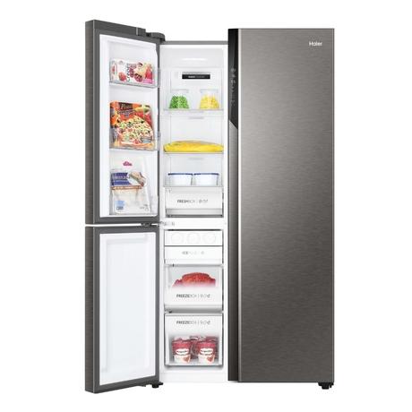 Haier 598 L 3-Door Convertible Side by Side Refrigerator, Inox Steel, HRT-683ISU1-5