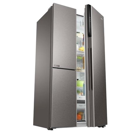 Haier 598 L 3-Door Convertible Side by Side Refrigerator, Inox Steel, HRT-683ISU1-7