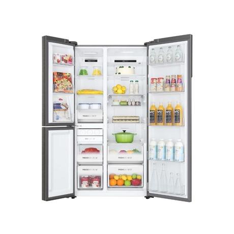 Haier 598 L 3-Door Convertible Side by Side Refrigerator, Inox Steel, HRT-683ISU1-8