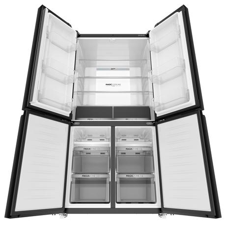 Haier 630 L Side by Side Refrigerator (HRB-700KGU1, Black Glass)-4