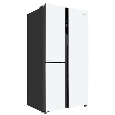 Haier 598L 3 Star Vogue 3-Door Side by Side Frost Free Refrigerator, Wi-Fi, Expert Inverter Technology, Digital Display Panel, Triple Twist Ice Maker, Deo Fresh Technology (HRT-683PWGU1, Pearl White Glass)-2