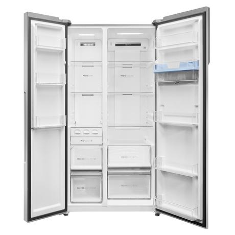 Haier 596 L 3 Star Side By Side Refrigerator with Deo Fresh Technology, Regal Steel, HRS-682WRSU1-16