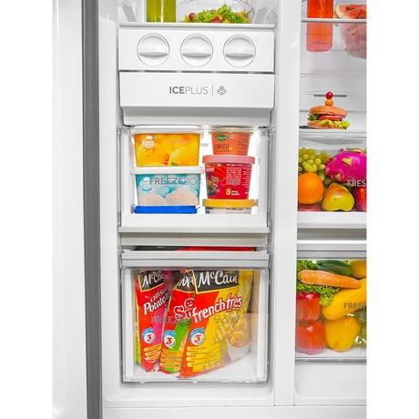 Haier 596 L 3 Star Side By Side Refrigerator with Deo Fresh Technology, Regal Steel, HRS-682WRSU1-9