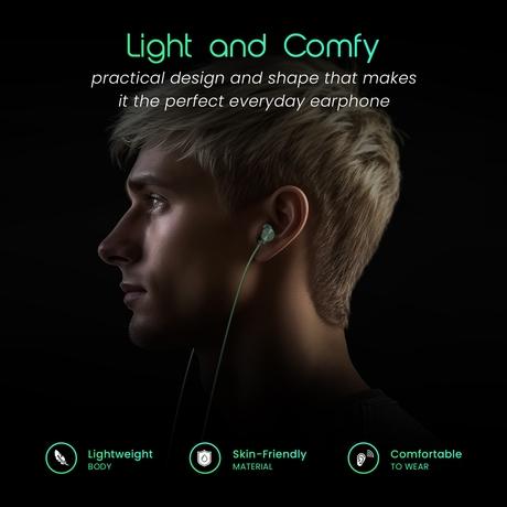 Hammer Nova Universal C-Type Earphones, Daily Use Earphone with in-line Control, Metallic Built, Powerful Bass, Snug n Secure Fit and Lightweight-1