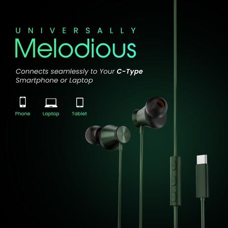 Hammer Nova Universal C-Type Earphones, Daily Use Earphone with in-line Control, Metallic Built, Powerful Bass, Snug n Secure Fit and Lightweight-2
