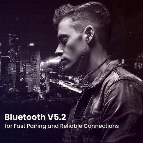 Hammer Splendor in Ear Bluetooth Neckband with Magnetic Earbuds, Deep Bass, Built-in Mic, Upto 18 Hrs Playtime, BT v5.2, Micro USB Charging Port (Black)-3