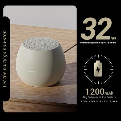 Hammer Drop 5 W Bluetooth Speaker, Beige-2