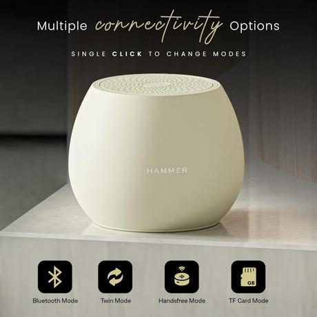 Hammer Drop 5 W Bluetooth Speaker, Beige-4