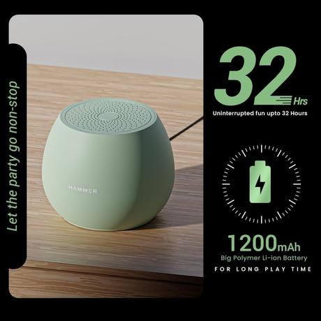 Hammer Drop 5 W Bluetooth Speaker, Green-2
