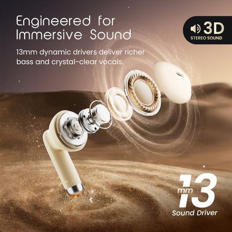 Hammer TWS Ultra Pods Earbuds, Beige-2