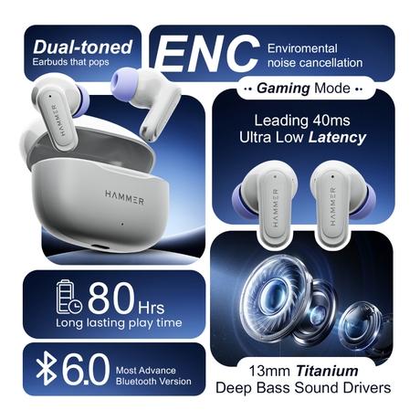 Hammer TWS Airflow Neo Earbuds, Grey-1