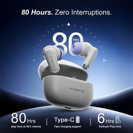Hammer TWS Airflow Neo Earbuds, Grey-2