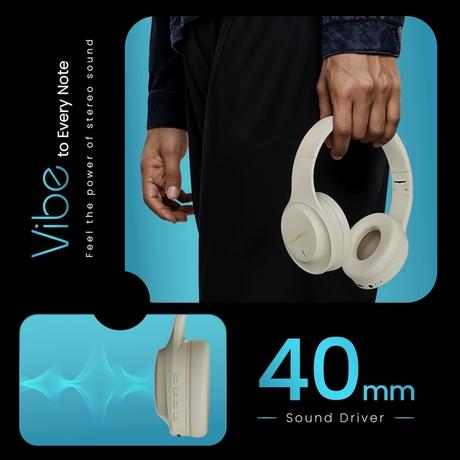 Hammer ENC Vibe Bluetooth Headphone, Beige-3