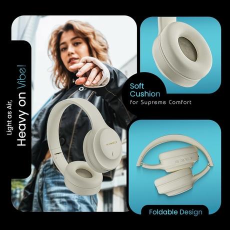 Hammer ENC Vibe Bluetooth Headphone, Beige-6