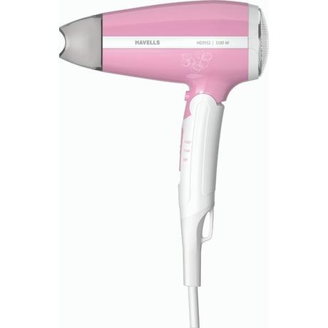 Havells 1200 Watts Hair Dryer, 3 Heat Settings, 2 Speed Settings, Double Protection Against Over Heating, Detachable Nozzle, HD3152, Pink-1