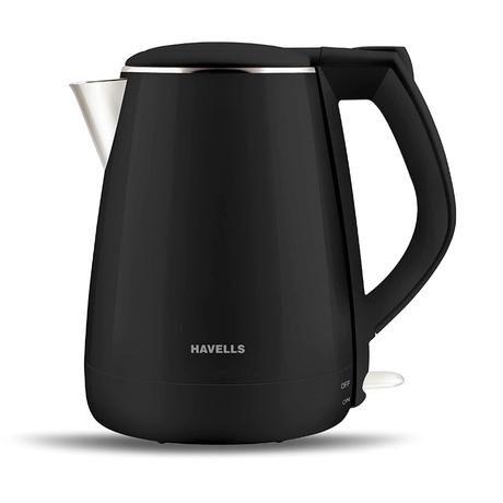 Havells Aqua Plus, 1.2 Litres, Stainless Steel Kettle, 360 Degree Cordless Kettle, Boil Dry Protection, Auto Shut off, Assorted colour's (Black/Blue)-0