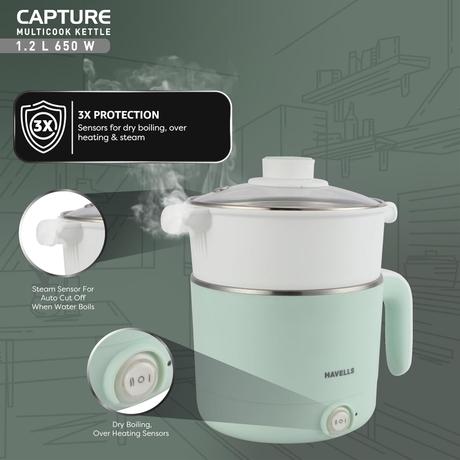 Havells Capture Multicook Kettle 1.2 L-5