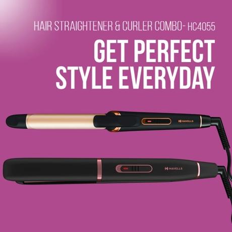 HAVELLS HC4055 Hair Straightens and Curler Combo, Black-1