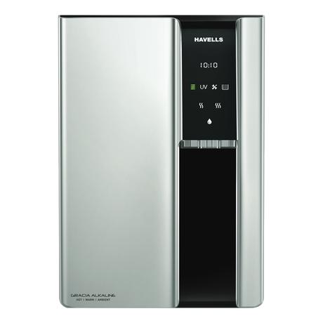 Havells Gracia Alkaline, 7.5 Litres, 60 Watts, RO + UV Water Purifier, 8 Stage Purification Technology, Silver and Black-0