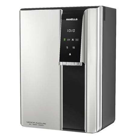Havells Gracia Alkaline, 7.5 Litres, 60 Watts, RO + UV Water Purifier, 8 Stage Purification Technology, Silver and Black-2
