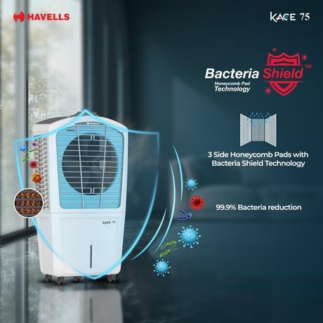 Havells Kace 75 GHRACAMF220 Desert Air Cooler with 75 Litres Capacity, White and Blue-2
