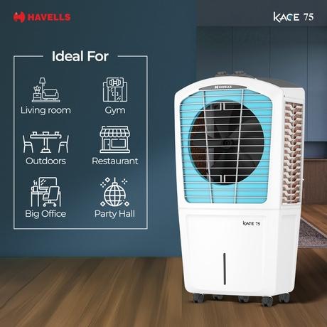 Havells Kace 75 GHRACAMF220 Desert Air Cooler with 75 Litres Capacity, White and Blue-5