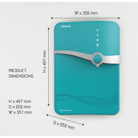 Havells Delite DX 6.5 L RO + UV Water Purifier, Blue-5