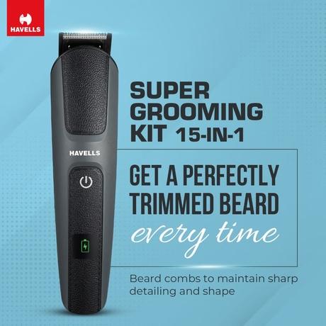 Havells 15-in-1 IPX7 Grooming Kit, 120 Mins Run-time, GS8714-6