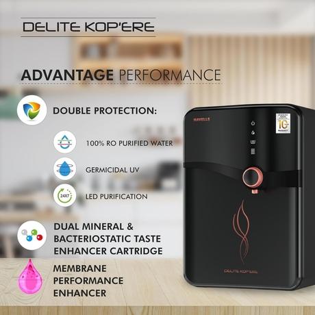 Havells Delite Kopere 6.5 L RO + UV + Alkaline + HR Water Purifier, Black-3