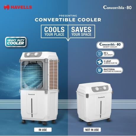 Havells Convertible 80 Desert cooler, 80 L, White & Grey-6