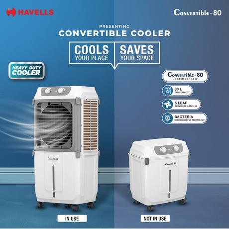 Havells Convertible 80 Desert cooler, 80 L, White & Grey-7
